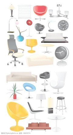 家居用品矢量素材 设计中的实用与美感